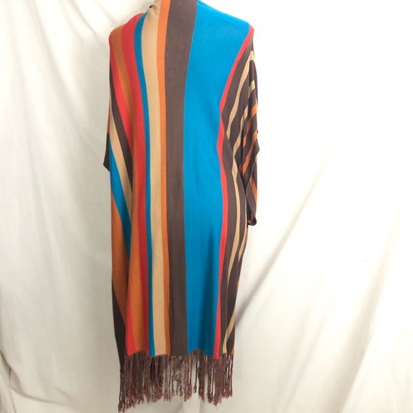 Venus Gray Long Open Front Duster Small Striped O/S - Picture 9 of 16